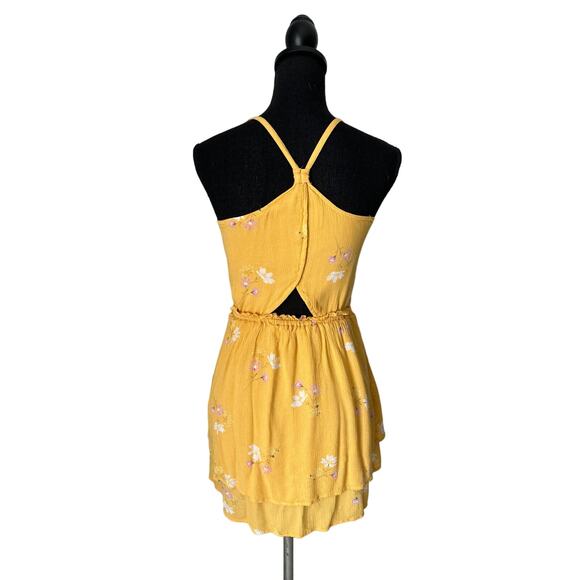 Abercrombie Kids Yellow Floral Mini Dress Sz 13/14 - Picture 2 of 7